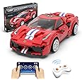 CaDA RC Racing Building Toy - App & Remote Control 306Pcs 488 Sport Car Building Brick Kit Birthday Gifts for 6 7 8 9 10+ Year Old Boy Kid, STEM Model Car Building Block Set