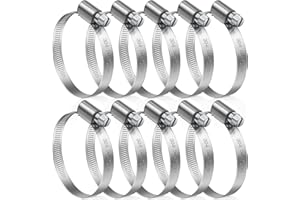 JatilEr Abrazaderas de manguera de 50 a 70 mm, 8 unidades, abrazadera de manguera ajustable de acero inoxidable 304, juego de bridas de manguera, abrazaderas de tubo para coche, industria, conexión y