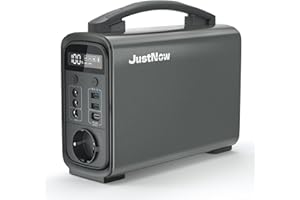 Générateur Electrique Portable JustNow 280W, Générateur Solaire 192Wh Batterie LiFePo4, 7-ports avec Onde Sinusoïdale Pure CA/DC/USB/lumière LED, Station Electrique Portable pour extérieur/intérieur
