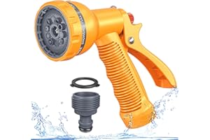 HOMOZE Hose Pipe Spray Gun 10 Spray Patterns Garden Hose Spray Gun, Light-Weight/Durable/Ease to Use Compact Lockable Multi-Task Hose Spray Gun