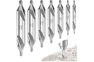 EXIN DEHCEN Foret a Centrer,Lot de 7 Forets à Centrer HSS,60° Forets de centrage HSS,Meche à Centrer,Foret à Deux Extrémités,Center Drill Bits,pour Traitement Dufer,Acier,Cuivre,Aluminium,Ø 1/1.5/2/2.5/3/4/5mm