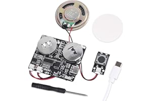 DONGKER Sound Module Button Control 8m Adjustable Volume Programmable MP3 Module Music Player Board with Speaker for DIY Music Box Greeting Card Creative Birthday card