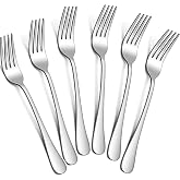 tiokin Dinner Forks Set, Set of 6 Food Grade Stainless Steel Dinner Forks, Mirror Finish, Dishwasher Safe, Use for Home, Kitc