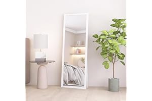 Beauty4U White Full Length Mirror 140 x 50 cm, Large Free Standing or Hanging Mirror for Dressing Room, Living Room