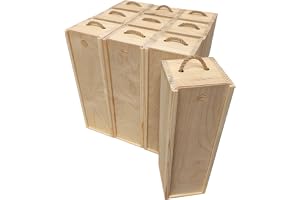 Sonliner Handgjord vinlåda i trä med skjutlock – 36 x 11 x 10,5 cm – hållbar presentförpackning för vinflaskor, perfekt för b