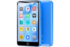 DIOFOX Lecteur MP3 80 Go avec Bluetooth WiFi, Lecteur MP3 Enfant à écran Tactile de 4 Pouces, Lecteur de Musique HiFi en Streaming avec Deezer, Amazon Music, Radio FM, Vidéo, E-Book (Bleu)