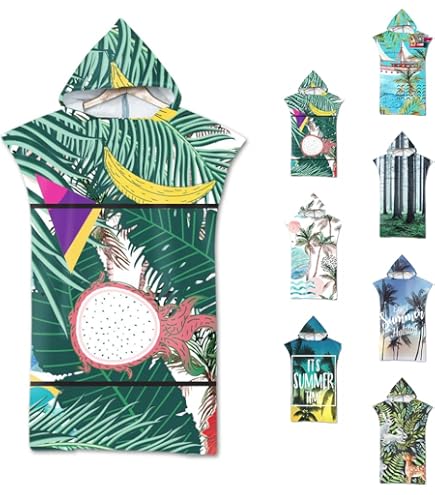 Highdi Poncho De Bain Adulte Microfibre, 3D Loup Poncho De Plage À