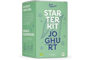 ‎FAIRMENT Fairment Starterkit veganer Joghurt – mit Joghurtbereiter und Zubehör - veganen Joghurt selber machen