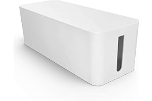 PAZZIMO Kabelbox groß weiß I Kabelorganisation zum Verstecken von Kabelsalat und Steckdosenleisten I Schutz für Kinder und Haustiere, Schreibtisch-Organizer I Kunststoffbox Kabel-Box I weiß