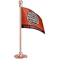 The Flag Corporation MNS Maharashtra Navnirman Sena Car Dashboard Flag 2in x 3in with A Stainless Steel Blush Rose Gold Base