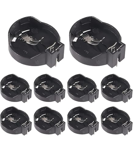 10 Stück CR2032 Batteriehalter – Oberflächenmontage (SMD), Weißer Muschelkern-Sockel