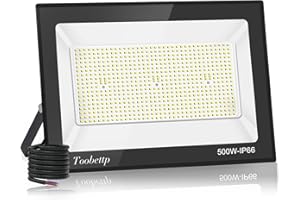 toobettp Projecteur LED Extérieur, 500W Spot LED Extérieur 50000LM Blanc Froid 6500K Eclairage Extérieur IP66 Imperméable Super Lumineux pour Garage,Jardin,Terrasse,Parking