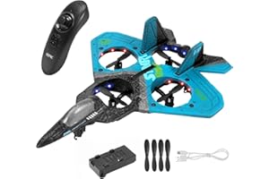 ONMDQS V17 RC Plane - Foam Remote Control Plane Toy，360° Stunt Spin Remote & Light RC, Gravity Sensing,2.4GHz, 4 Motor,Gifts for Kids Boys (Blue)