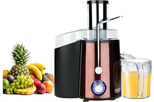 IDOR STORE Licuadora profesional de frutas y verduras – Centrifugador extractor, gran potencia 1000 W con 2 velocidades – Centrifugadora de extractos y zumos regenerantes, base antideslizante, función antigoteo