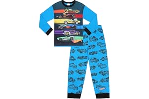 Hot Wheels Boys Long Pyjama Set Cars Pjs For Kids