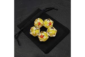 BESCON DICE Bescon żółta kaczka 20 stron kości zestaw 5 sztuk, kaczka D20 zestaw 5 szt