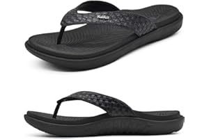 KuaiLu Tongs Femmes Sandales en Cuir de Mode été Avec Support de Orthopédique Tongs de Plage et Claquettes de Piscine