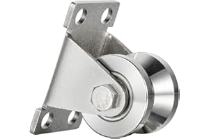 KCNOFNC Kółka zwrotne z 2 łożyskami kulkowymi, stal nierdzewna 304, wciągnik do fitnessu, 32 mm V typu V rolki kierunkowe do lin stalowych 10 mm, nośność 250 kg, 1 sztuka