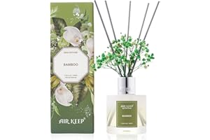 Airkeep Difusor de Aromas Bambú, Ambientador Hogarcon 8 Varillas Ambientador, Difusor de Fragancia