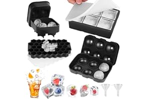 DUNSOO Eiswürfelform Silikon, 4 Stück Eiswürfelbehälter mit deckel, BPA-frei, Einfachen Lösen Eiswürfel Kugel für Cocktails, Whiskey-Partikel, Saft, Schokoladenform
