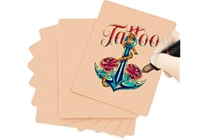 QUOHE 8 Piezas Piel Sintetica Tatuaje, Práctica Tatuaje Tattoo Piel Hoja de Práctica de Tatuaje en Vacío Hoja de Doble cara Silicona, Profesional Tatuajes Temporales Práctica Piel Sintética (Color Piel)