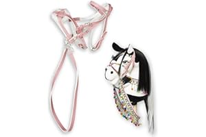 Panduro Hobby Horse Accessori Bollard e Grackle Briglie per cavalli a spina, regolabile, elegante decorazione per cavalli hobby - rosa