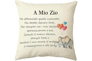 IRRIGAO Regalo Zio Natale, Copricuscini Divano Zio, Regalo Zio, Idee Regalo Zio, Regalo Compleanno Zio, Federe Cuscini Zio, Copri Cuscini per Divano Zio,Federe Cuscini Divano 45x45 cm Zio