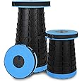 BEEYEO Portable Telescoping Stool, Lightweight Simple Stool Collapsible/Retractable Load 330 lb, Camping Folding Seat for Outdoor, Indoors, Travel, BBQ, Fishing, Garden, Party,Kitchen, Hiking-(Blue)