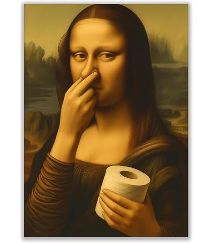 Poster girl sits in a toilet - Wall Art