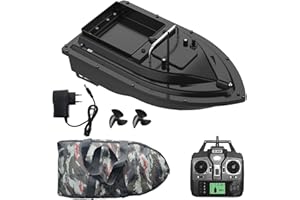 Ailgely GPS Futterboot Fischerei Köderboot, RC Fischköderboot Futterboot mit Fernbedienung 500m Fernbereich, Großer Köderbehälter mit 2kg Ladekapazität, für Angelbegeisterte, Schwarz 2, 10000mah