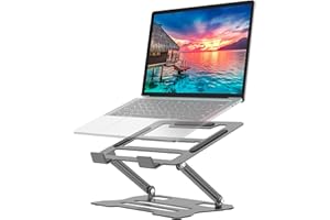 FAPPEN Laptop Stand, Universal Adjustable Steel Laptop Stand for Desk, Ergonomic Foldable Portable Desktop Laptopriser Compatible with 10''-15.6'' Devices