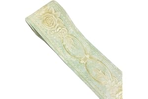 WDragon 10cm x 5meters Embossed Tiles Decals Border Self Adhesive Wallpaper Border Molding Ceiling Border Peel Stick Wall Border for Wall Home Decor Bathroom Kitchen (Light Green)