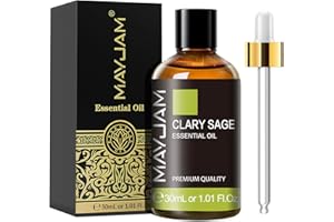 MAYJAM Olio Essenziale Di Salvia Sclarea 30ml, Olio Di Salvia Sclarea Per Diffusori, Umidificatori, Fai Da Te, Casa, Guardaroba