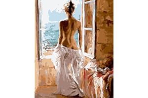 Maysurban DIY Mädchen Malen Nach Zahlen Erwachsene mit Pinsel und Acrylfarben, Flammenloses Ölgemälde-Set als Geschenk für Kinder und Erwachsene, 40 X 50 cm ohne Rahmen