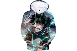 YIMIAO Jungen Mädchen Kapuzenpullover My Hero Academia Anime Hoodie Tasche Anime Fans Cartoons Langarm Cosplay Unisex Sweatshirts