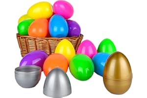 AniSqui 35 Pieces Plastic Eggs to Fill, 2.52" (8.2cm) Plastic Easter Eggs to Fill, Plastic Eggs for Easter Egg Hunt