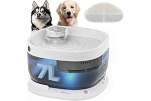 APD APETDOLA Wireless Dog Water Fountain, Battery Operated Dog Water Dispenser with Motion Sensor, 7L/237 fl oz Cordless Pet Fountain Water Bowl for Small to Large Dogs, Cats, Multi-Pets, 3 Work Modes