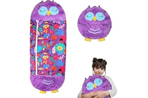 LUFEEMGA 2-in-1 Kinderschlafsack, Faltbar Tier Schlafsack Kinder, Flauschige Weiche Kuscheltier Schlafsack mit Kissen, Spielzeug Schlafsack für Jungen und Mädchen, Geschenk-Schlafsäcke