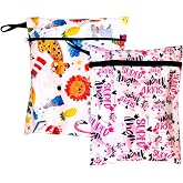 Yorni 2 Adet Sıvı Ge&ccedil;irmeyen &Ccedil;ok Ama&ccedil;lı &Ccedil;anta, 30 x 35 cm Jungle ve 37 x 30 cm Mom Desen, Ekonomik Set, Yıkanabilir
