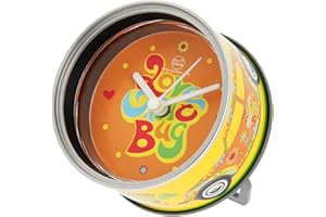 BRISA VW Collection Volkswagen Table Clock, Magnet Clock, MyClock also customizable, Photo Gift in T1 Bus, Beetle, GTI Design (Flower/Yellow)