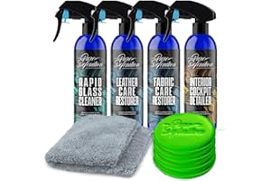 Pure Definition Car Interior Cleaning Kit, Glass, Leather, Fabric Cleaner and Accessories - Detailing Set Restores Trim, Upholstery, Plastic and Mirrors
