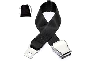 YQSIBTH Airplane Seat Belt Extender, Adjustable 8-33 Inch Plane Seatbelt Extension, Airport Essentials Seat Belt Extension, Universal Adjustable Aircraft Safety Belt Fits Pregnant Obese with Storage Bag