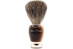 Edwin Jagger 81SB582AMZ Classic Pure Badger Exfoliating Shaving Brush for Shaving Cream or Shaving Soap for Men and Women (Horn)