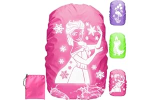 LUKIUP Funda Impermeable para Mochila, 30-40L Funda Lluvia Mochila, Verde/Púrpura/Rosa Protector Mochila con Reflectante Niño para Exteriores, Viajes, Senderismo, Montañismo, Ciclismo
