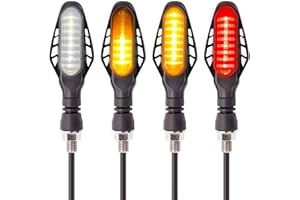 Kinstecks 4PCS Motorcycle Indicators Flowing Turn Signal Lights Motorbike Turning Indicators Daytime Running Lights Taillights Brake Lights 12V for Motorcycle Motorbike