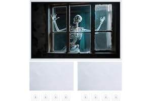 Oudain 2 Pcs Halloween Fabric Rear Projection Screen Window Projection Portable White Projector Screen Sheet with Mounting Hardware for Halloween Christmas Party Supplies (40 x 60 Inch)