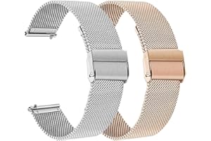 RUENTECH Compatible avec Withings ScanWatch 38 mm/Move 38 mm, bracelet de montre sport 18 mm en acier inoxydable pour Withings Steel HR 36 mm/Withings Steel
