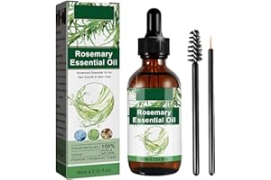 GOFLORDEN Rosmarinöl Haare 60ML, Rosmarin ätherisches Öl für Haut, Haarpflege, Augenbrauen & Wimpern Wachstum, nährt die Kopfhaut, Rid of Itchy & trockene Kopfhaut, 60ML