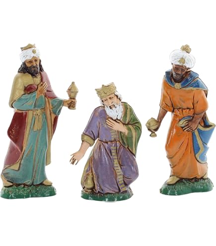 Ange De Crèche 10 Cm - Robe Blanche Et Ailes Dorées - Santon PVC Holyart