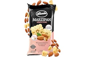 ‎LEMKE - FEINES BERLINER MARZIPAN SEIT 1902 Lemke Marzipanrohmasse Simply Pure 200 g - Feines Berliner Rohmarzipan ohne Alkohol - 54% Mandelanteil - Marzipan Rohmasse zum Backen, für Pralinen & Desserts - Natürlich & purer Genuss